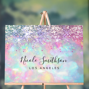 Faux paarse glitter opaal steen achtergrond acryl bord