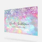 Faux paarse glitter opaal steen achtergrond acryl bord (Hoek)