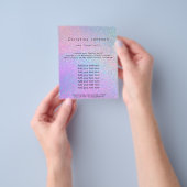 faux paarse glitter schoonheidssalon flyer (Hand)