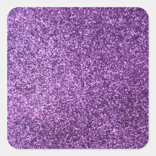 Faux Paarse Glitter Vierkante Sticker (Voorkant)