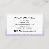 Faux Paarse Glitter Visitekaartje (Achterkant)