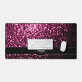 Faux paillettes roses foncés Monogramme (Clavier et souris)