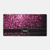 Faux paillettes roses foncés Monogramme (Recto)