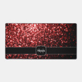 Faux paillettes rouges foncés scintillent Monogram (Recto)