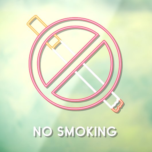 Faux Panneau Interdit de Fumer Néon pour Petite En (Feuille 3)