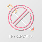 Faux Panneau Interdit de Fumer Néon pour Petite En (Feuille)