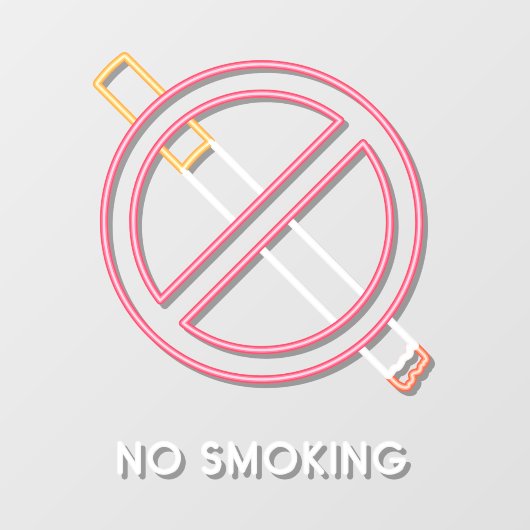 Faux Panneau Interdit de Fumer Néon pour Petite En (Feuille)