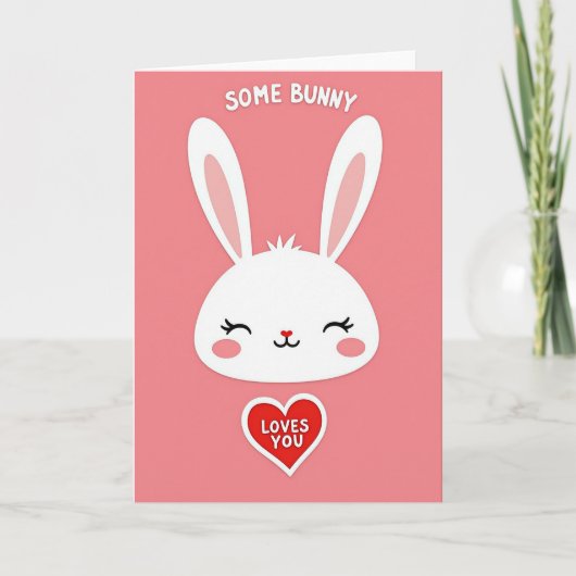 Faux Paper Carte Quelques Lapins T'aiment (Devant)