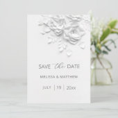 Faux Paper Cut Roses  Save The Date (Staand voorkant)