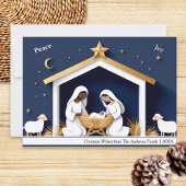 Faux Papercraft Peace & Joy Nativity Christmas Feestdagenkaart