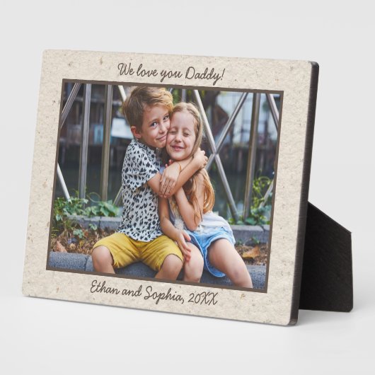 Faux Papier artisanal Nom personnalisé Plaque phot (Côté)