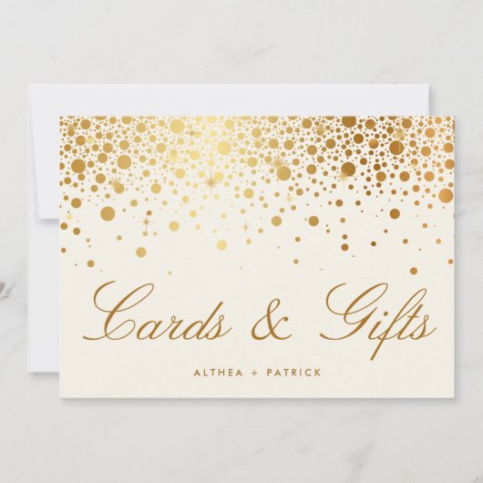 Faux papier d'or Confetti Points | Cartes ivoire & (Devant)