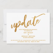 Faux papier d'or ondulé Carte Blanche Mariage Repo (Devant)