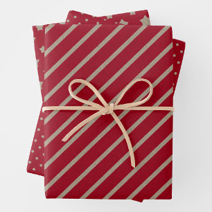 Faux papier kraft avec étoiles, rayures et pois