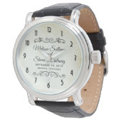 Faux  Parchment Simple & Elegant Wedding Horloge (Gekanteld)