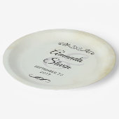 Faux Parchment Simple & Elegant Wedding Papieren Bordje (Gekanteld)