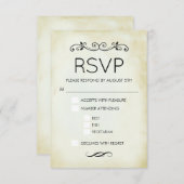 Faux  Parchment Simple Elegant Wedding RSVP (Voorkant / Achterkant)