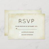 Faux  Parchment Simple en Elegant RSVP (Voorkant / Achterkant)