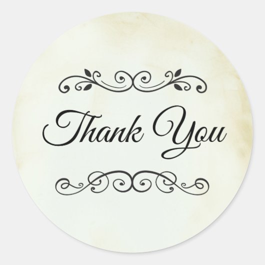 Faux  Parchment Westerne Style Dank u Ronde Sticker (Voorkant)