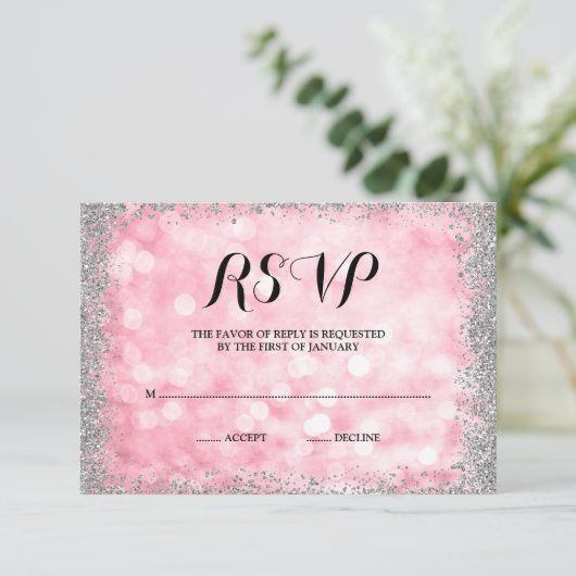 Faux Parties scintillant en argent rose RSVP (Debout devant)