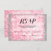 Faux Parties scintillant en argent rose RSVP (Devant / Derrière)
