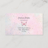 faux pastel glitter butterfly visitekaartje (Achterkant)