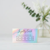 Faux Pastel Holographic Custom Loyalty Kaart Visitekaartje (Staand voorkant)