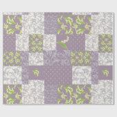 Faux Patchwork Giftwrap: Lily van de Valley, Mauve Cadeaupapier (Vlak)