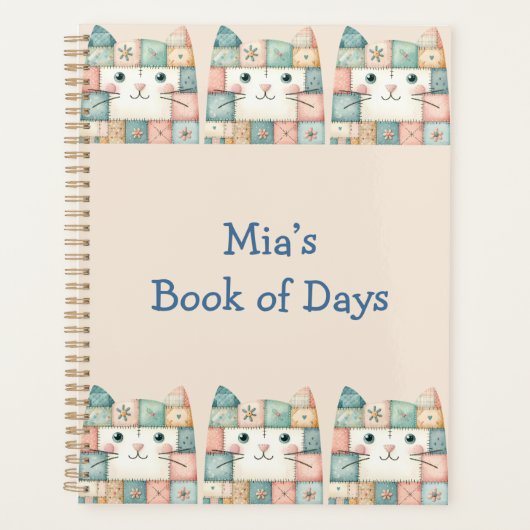 Faux Patchwork Pastel Cottage Kitty Visage (Devant)