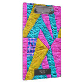 Faux Patchwork Quilt Boho Folk Art geïnspireerd Klembord (Rechts)