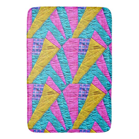 Faux Patchwork Quilt Geïnspireerd Boho Badmat (Voorkant Verticaal)