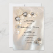 Faux Pearl Diamond Buttonnen Post Wedding Brunch Kaart (Voorkant)