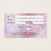 Faux Pearlescent Effect-kaartje Visitekaartje (Achterkant)