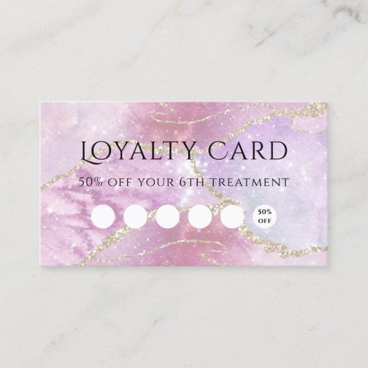 Faux Pearlescent Effect Loyalty-kaart Visitekaartje (Voorkant)