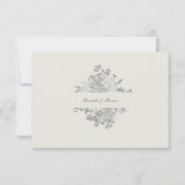 Faux Péonie Ecru en relief Cartes de remerciement (Devant)