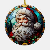 Faux Père Noël en Verre Cathédrale Noël Ornement 5