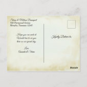 Faux  Perkamentbruiloft Save the Date Briefkaart (Achterkant)