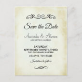 Faux  Perkamentbruiloft Save the Date Briefkaart (Voorkant)