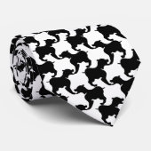Faux pied de poule avec Chiens Cravate de mode 1 (Roulé)