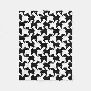 Faux pied-de-poule met Dogs mode Blanket 2 Fleece Deken