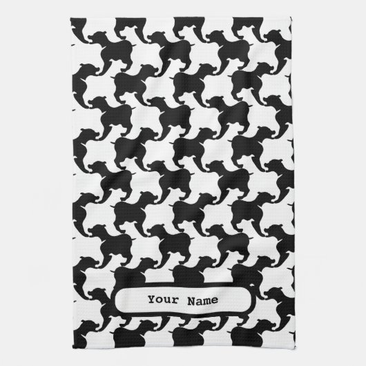 Faux pied-de-poule met Dogs mode K Handdoek 2 (Verticaal)