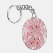 Faux Pink Diamond Acrylische Sleutelhanger (Voorkant Links)