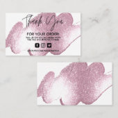 Faux Pink Glitter Dank u Trendy Salon Visitekaartje (Voorkant / Achterkant)