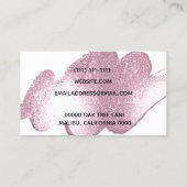 Faux Pink Glitter Paint Splatter Visitekaartje (Achterkant)
