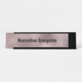 Faux Pink Metallic voor haar Bureau Naambordje (Voorkant)