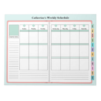 Faux Planner - Weekplannen SUNDAY START Notitieblok