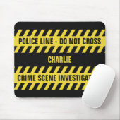 Faux Police Line aangepaste tekst mousepad Muismat (Met muis)
