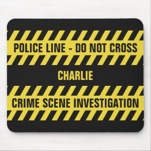 Faux Police Line aangepaste tekst mousepad Muismat