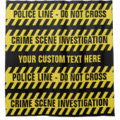 Faux Politie Lijn aangepaste tekst douchegordijn (Voorkant)