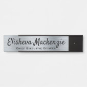 Faux Porte Office Argent Signes Nom Plaque (Devant)